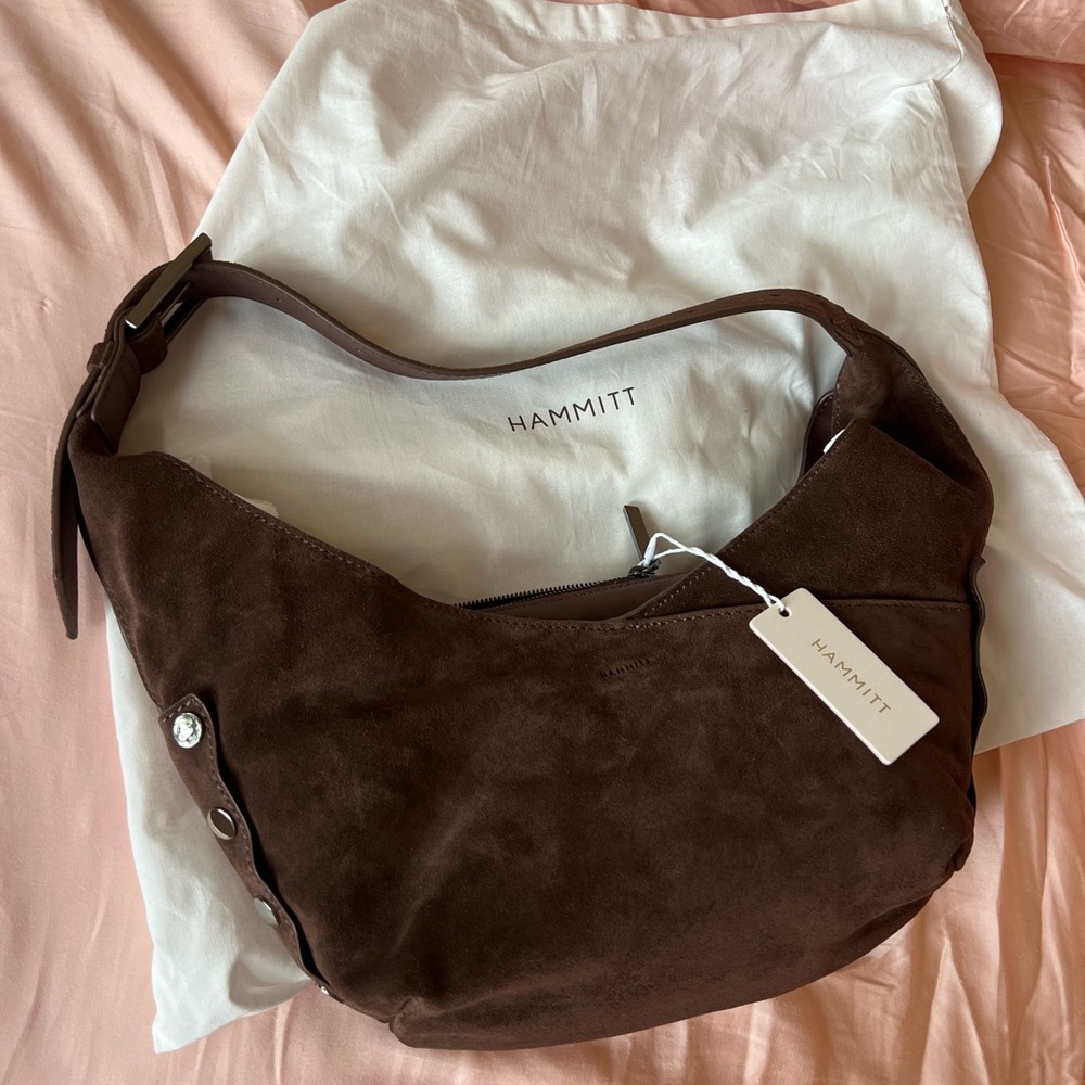 Hammitt Rich Brown Suede Bag tom med hobo